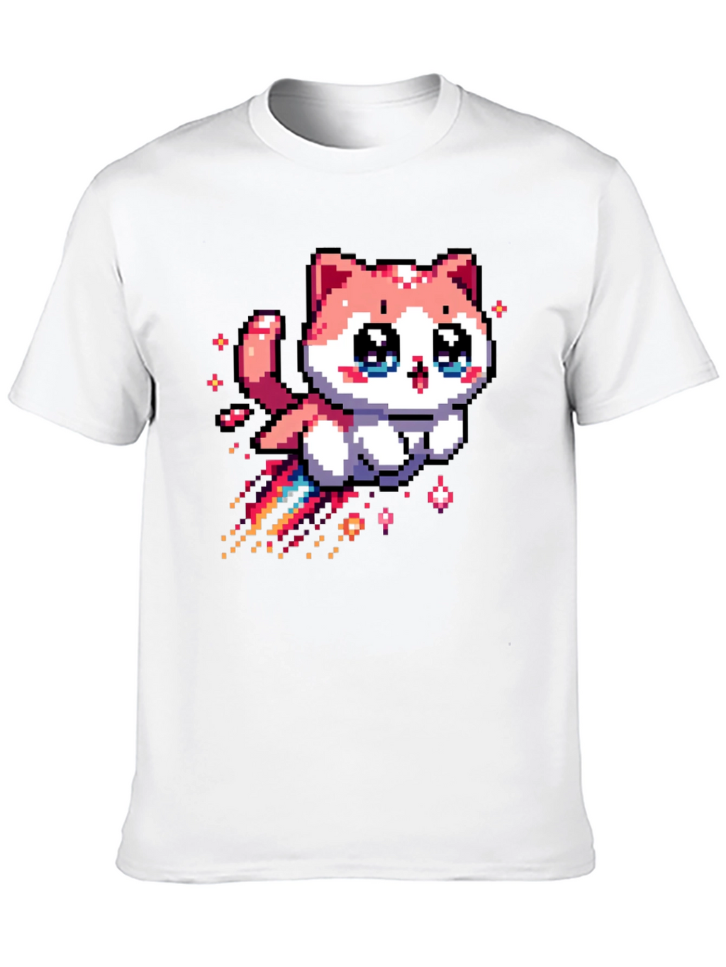Pixel Cat T-Shirt - Cute Kawaii Style