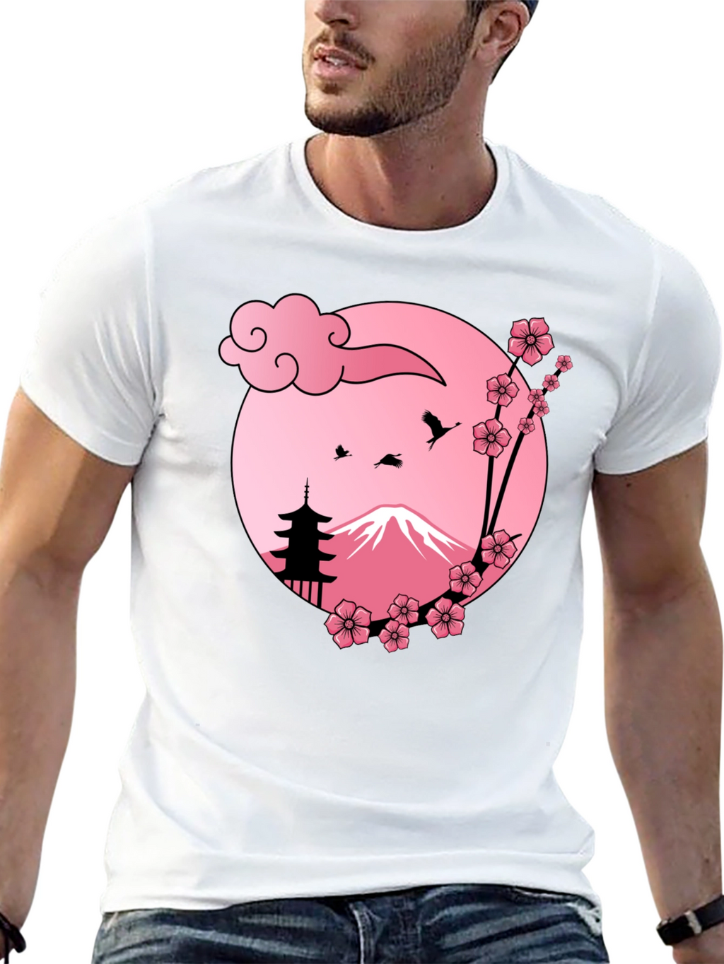 Japanese Mount Fuji Cherry Blossom T-Shirt