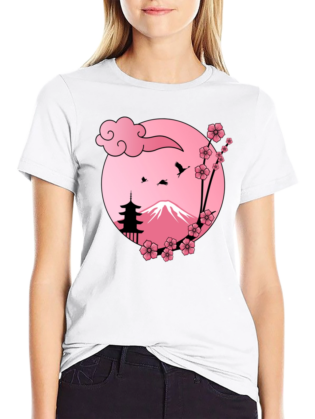 Japanese Mount Fuji Cherry Blossom T-Shirt
