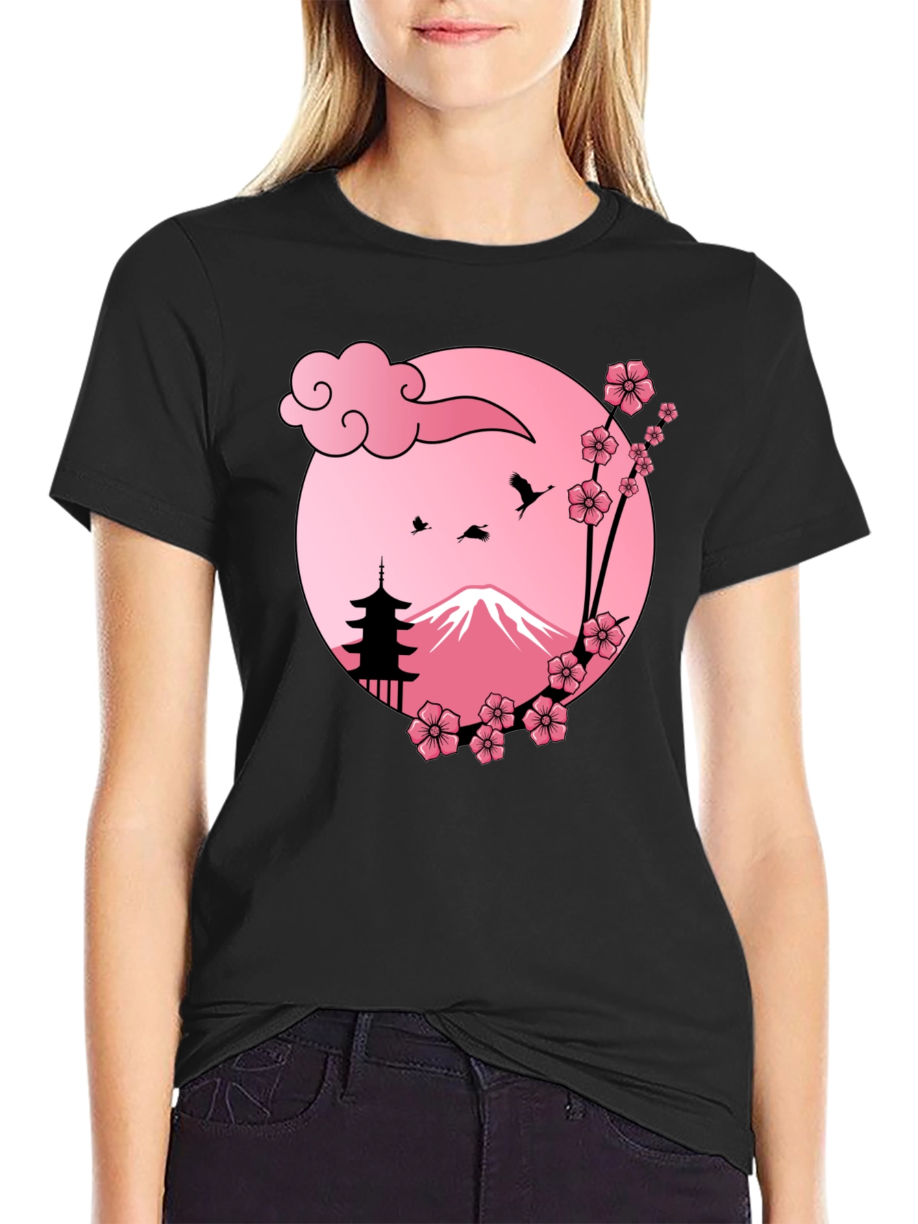 Japanese Mount Fuji Cherry Blossom T-Shirt