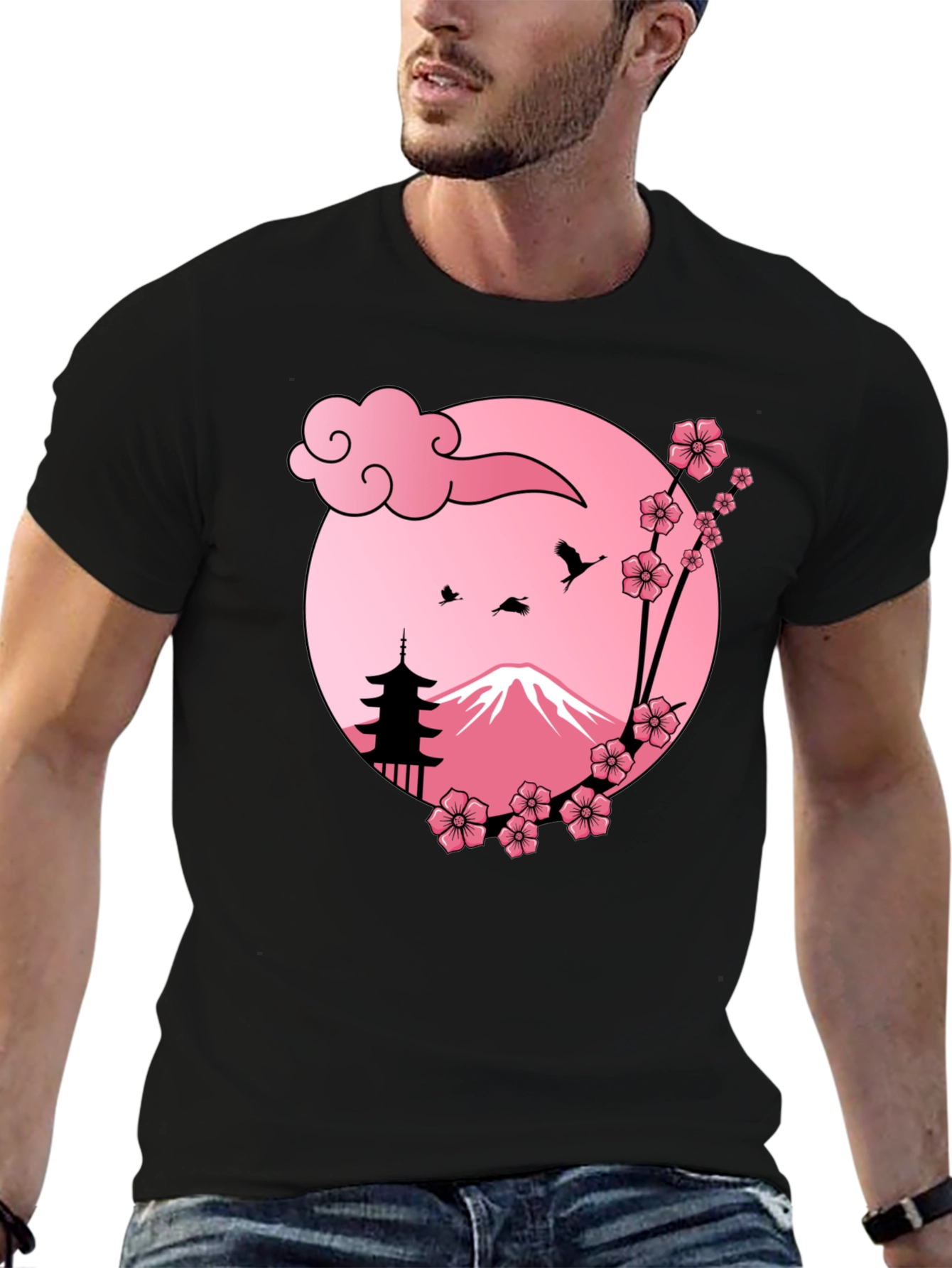 Japanese Mount Fuji Cherry Blossom T-Shirt