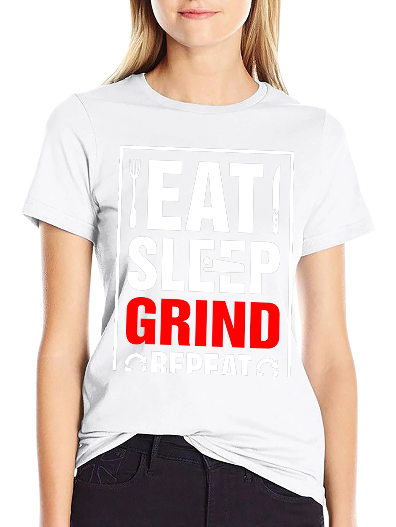 Eat Sleep Grind Repeat Black T-Shirt