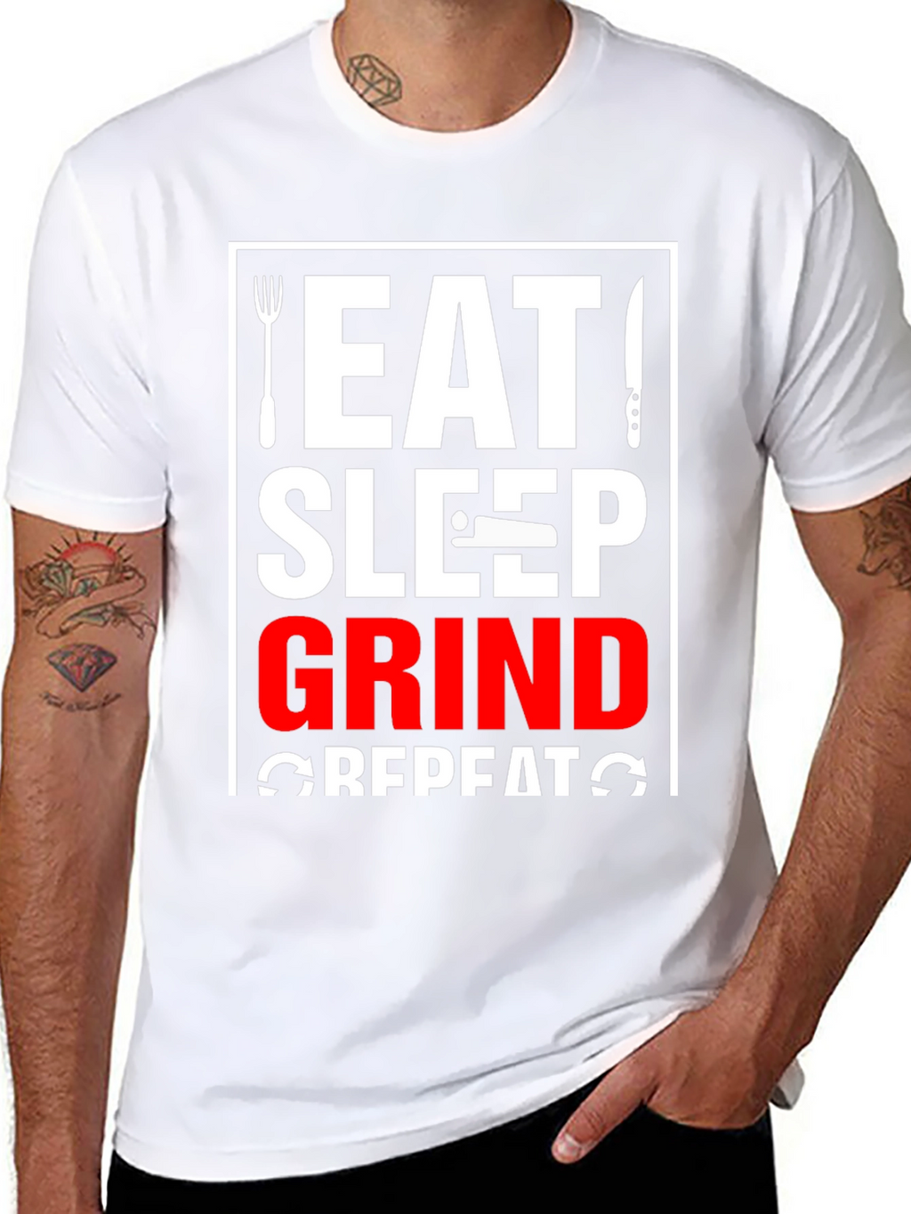 Eat Sleep Grind Repeat Black T-Shirt