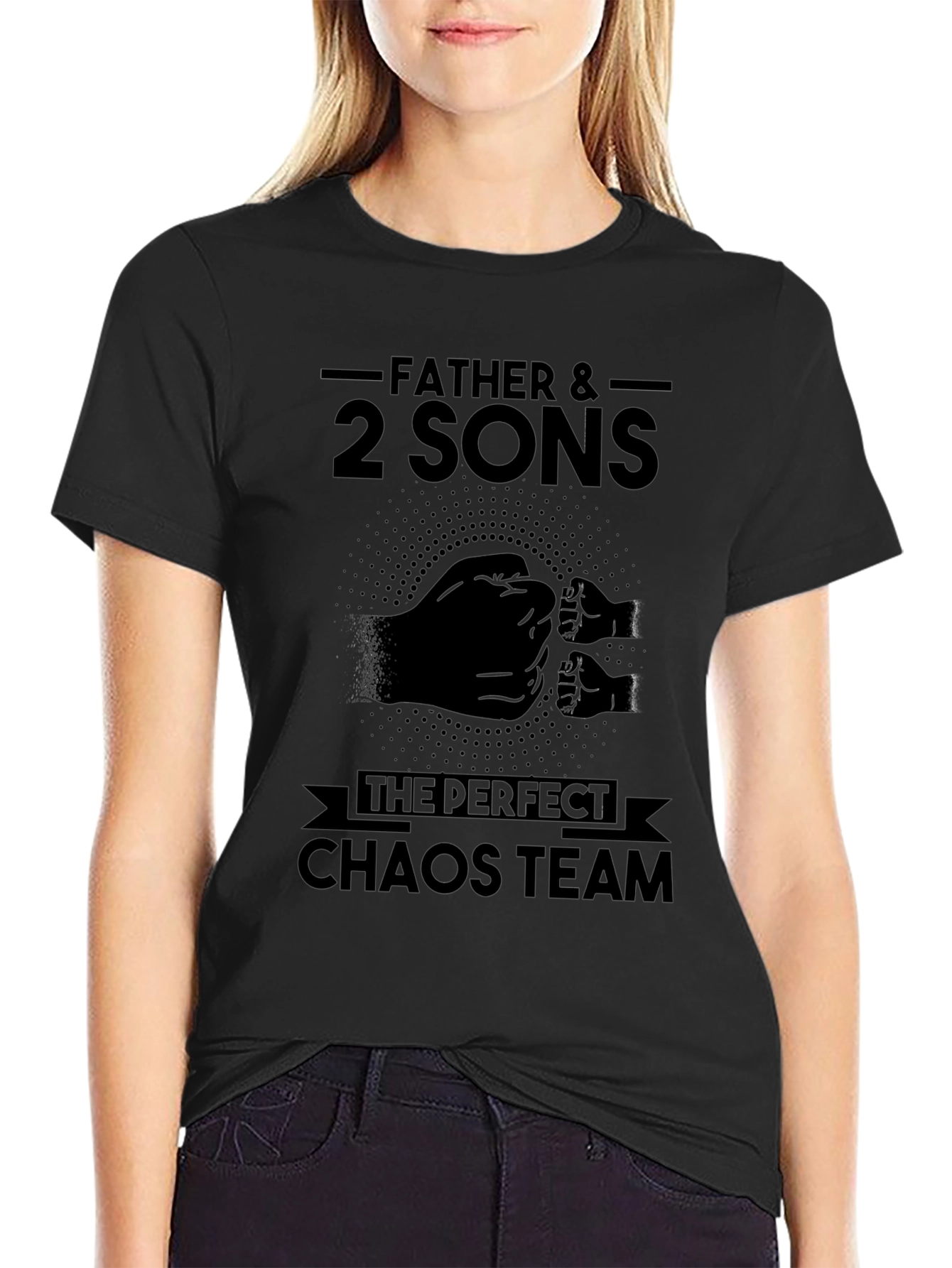 Father & 2 Sons Chaos Team Black T-Shirt