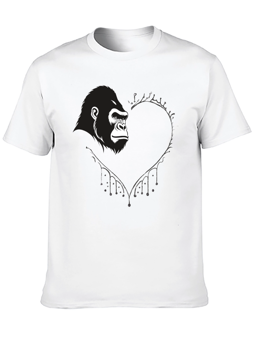 Gorilla Heart Graphic T-Shirt - Black