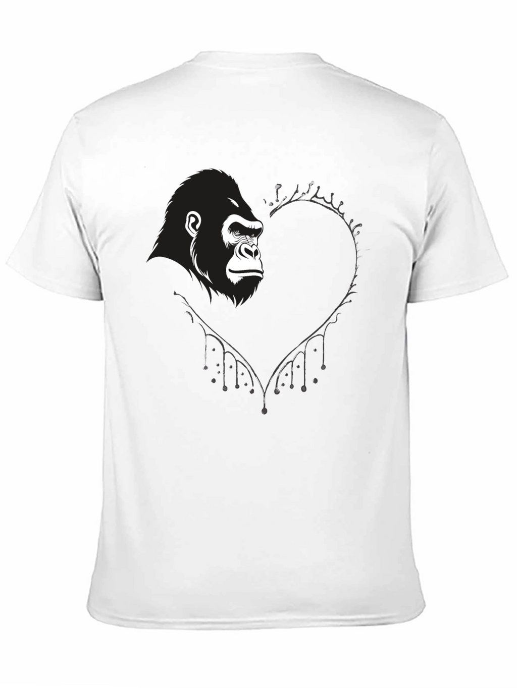 Gorilla Heart Graphic T-Shirt - Black