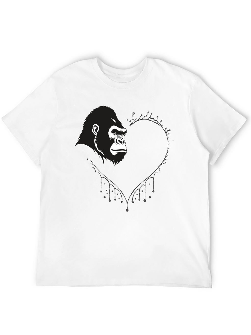 Gorilla Heart Graphic T-Shirt - Black