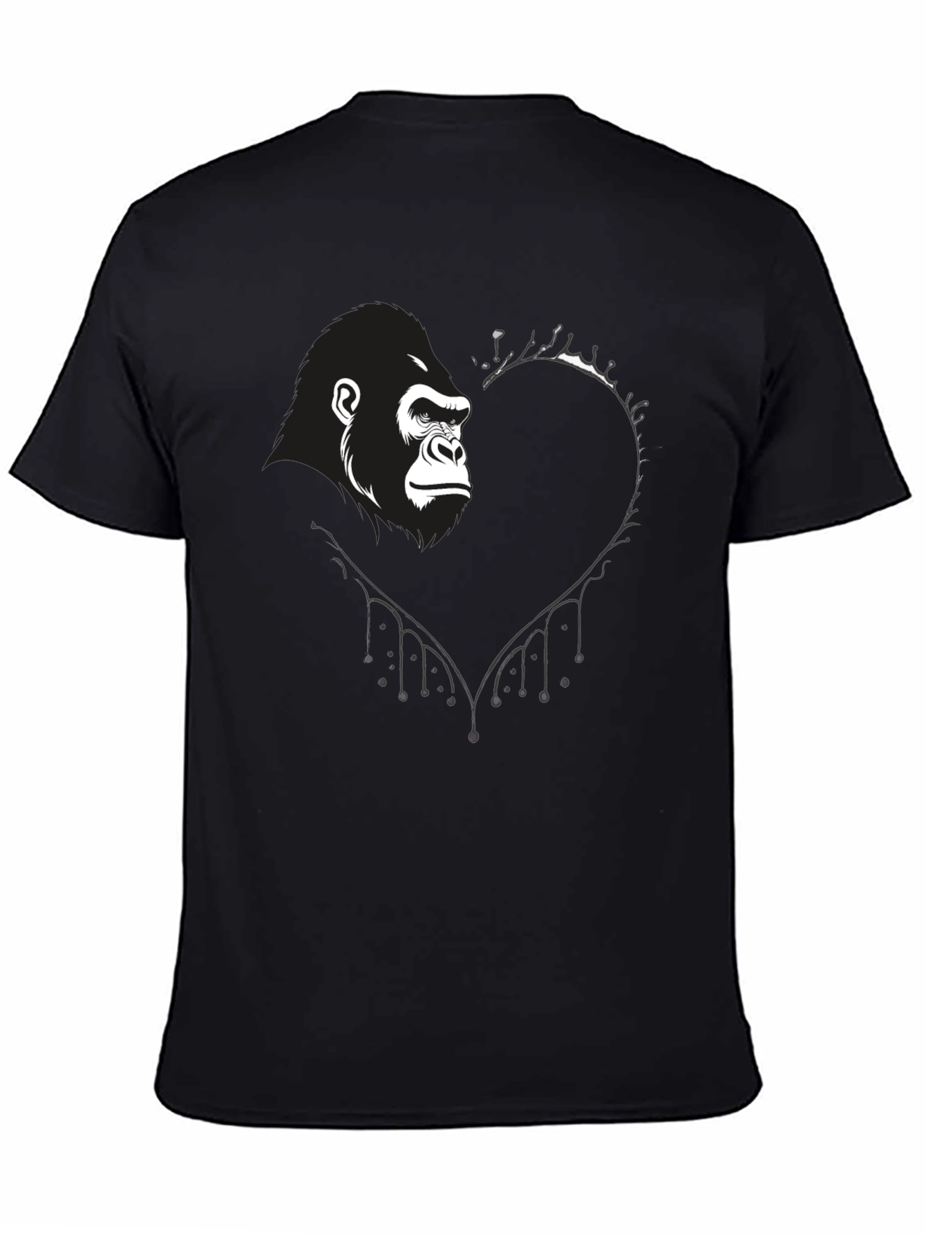 Gorilla Heart Graphic T-Shirt - Black
