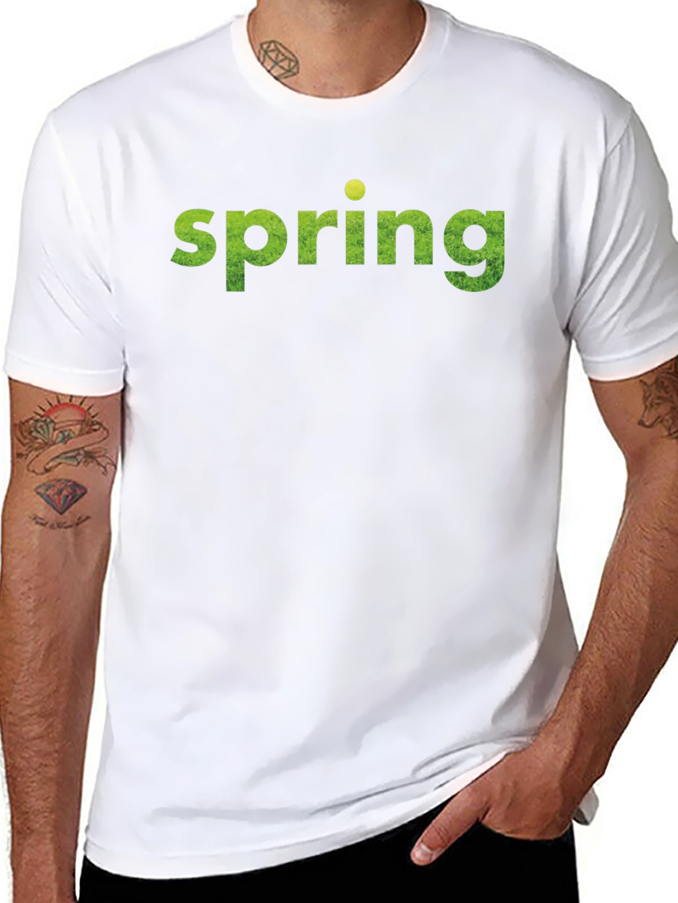 Spring Graphic Print Black T-Shirt