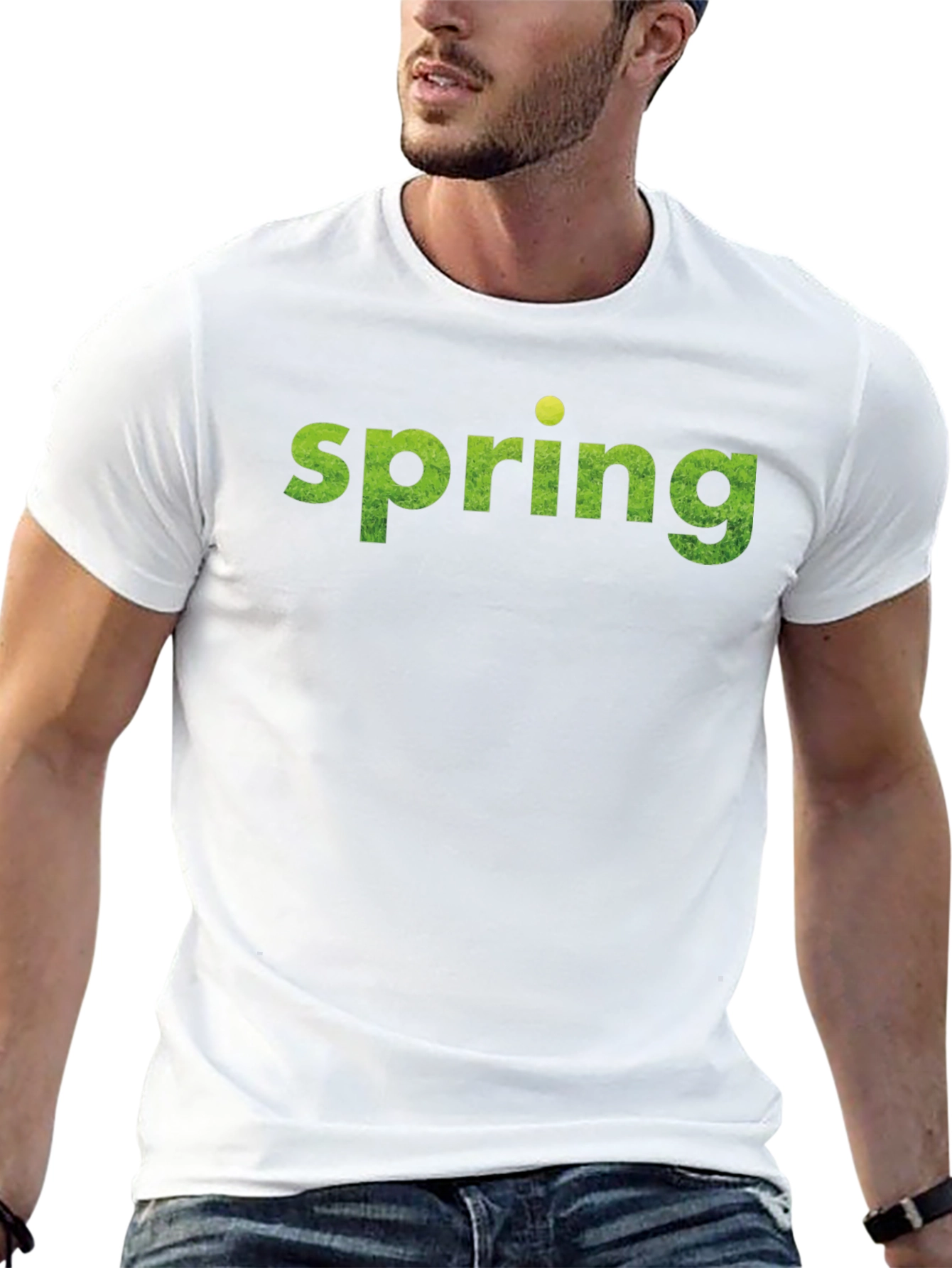 Spring Graphic Print Black T-Shirt