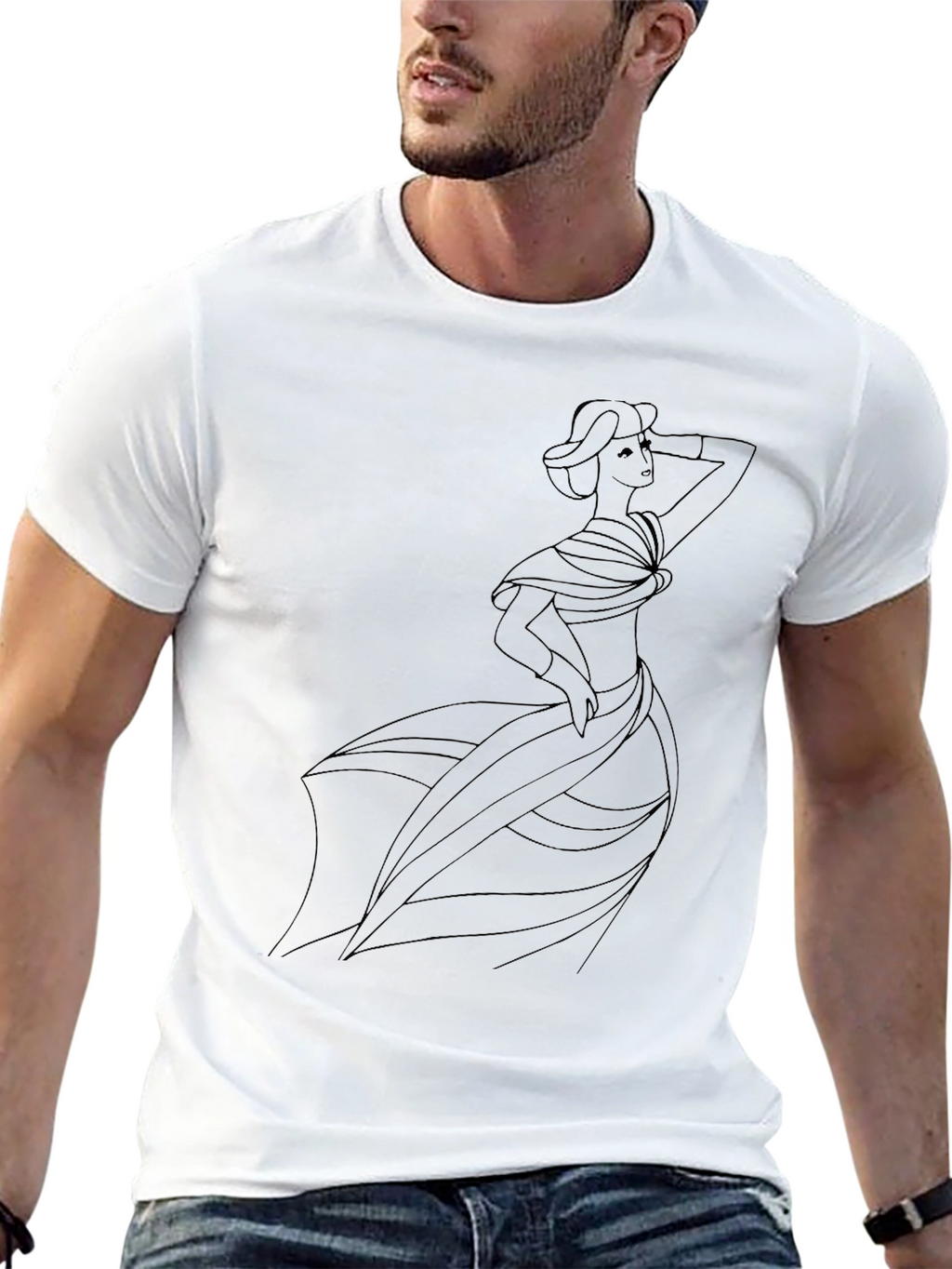 Elegant Woman Graphic Tee - Classic Style