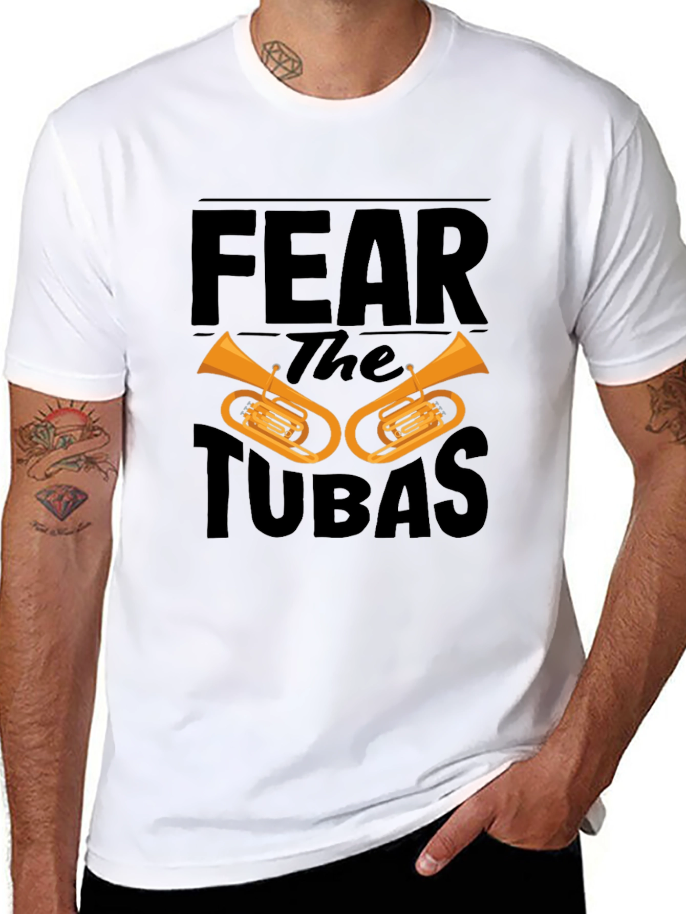 Fear the Tubas Black Graphic T-Shirt