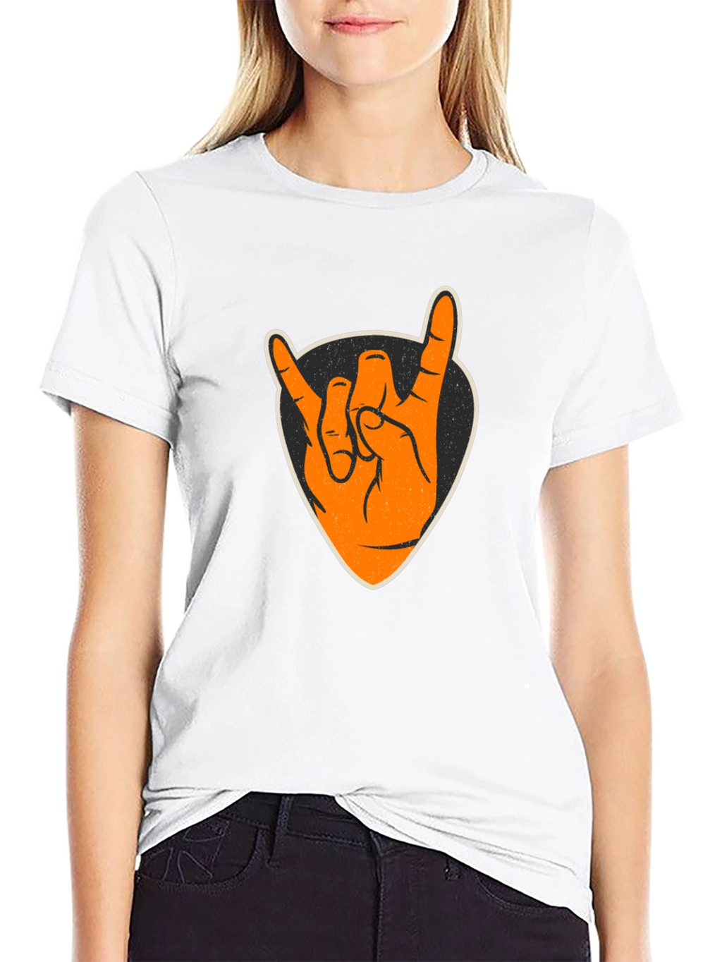 Rock On Graphic Tee - Black Cotton T-Shirt
