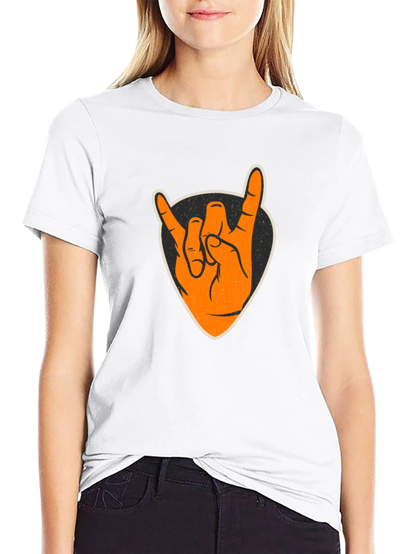Rock On Graphic Tee - Black Cotton T-Shirt