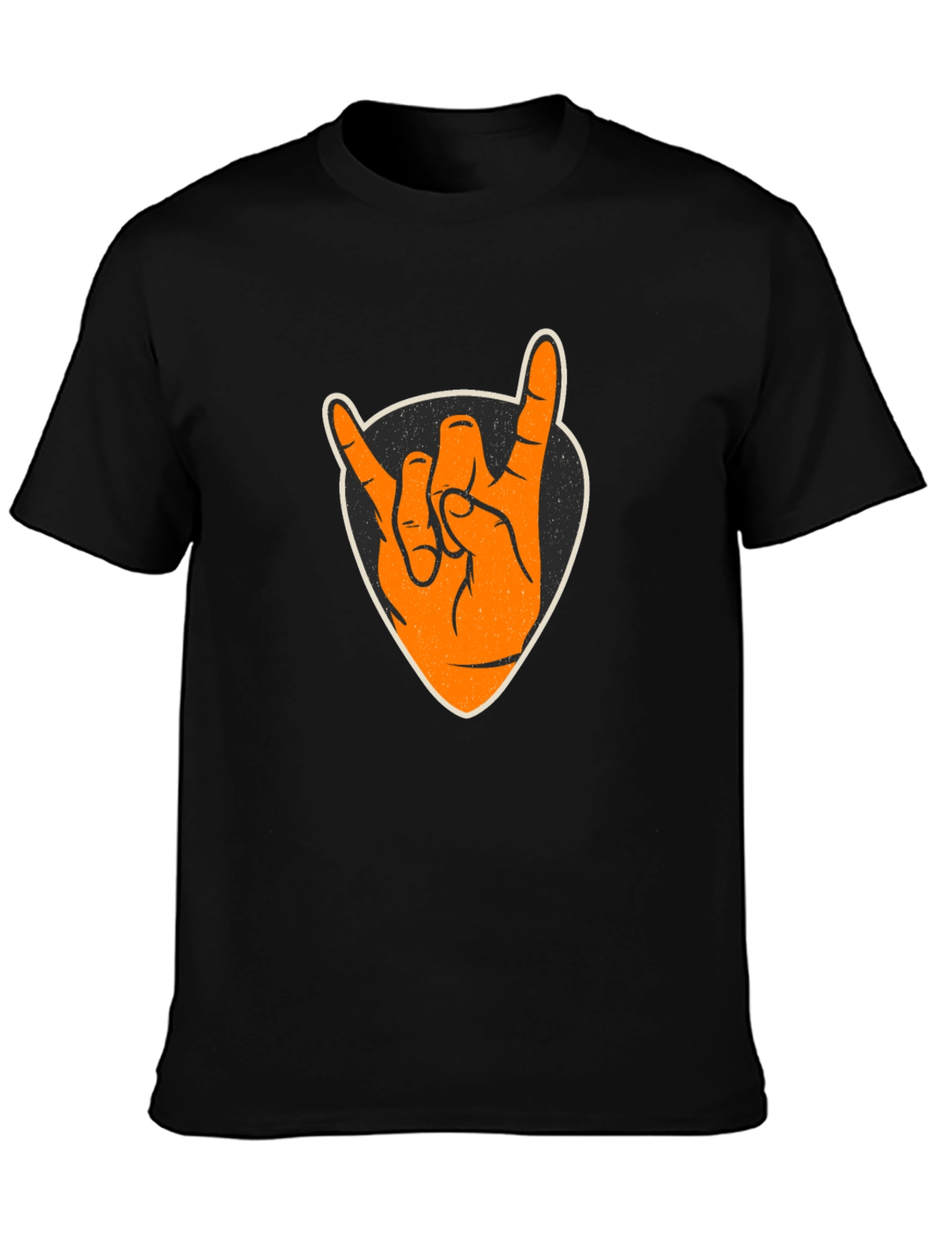 Rock On Graphic Tee - Black Cotton T-Shirt