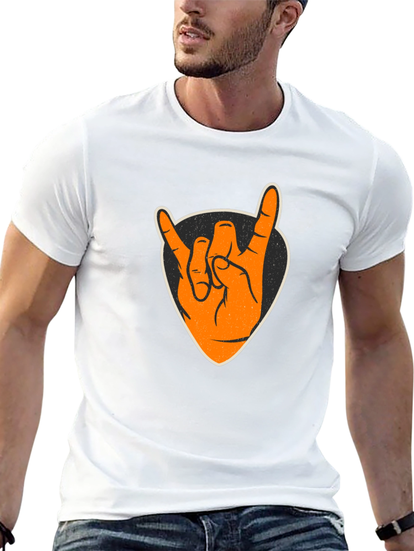 Rock On Graphic Tee - Black Cotton T-Shirt