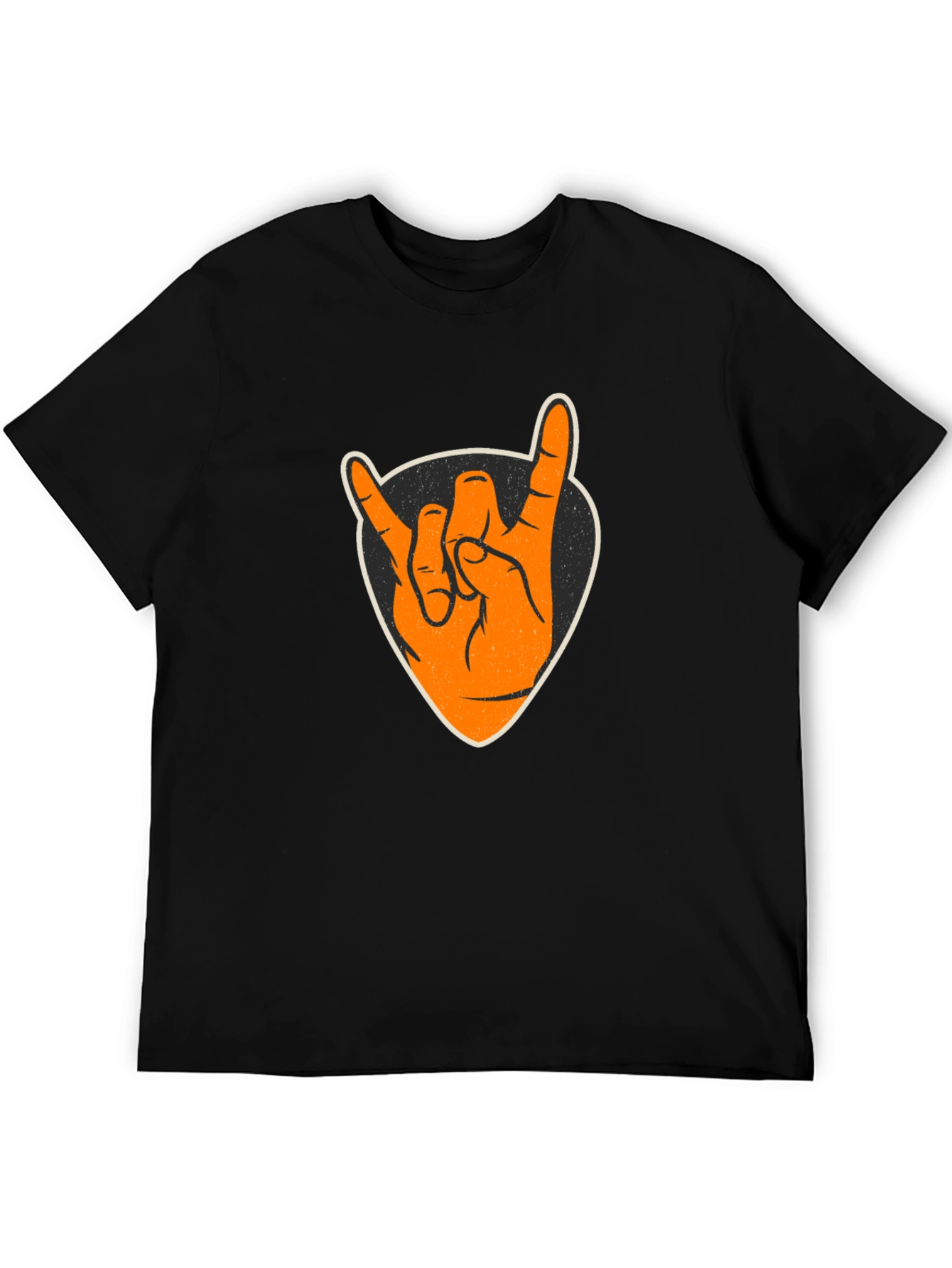 Rock On Graphic Tee - Black Cotton T-Shirt