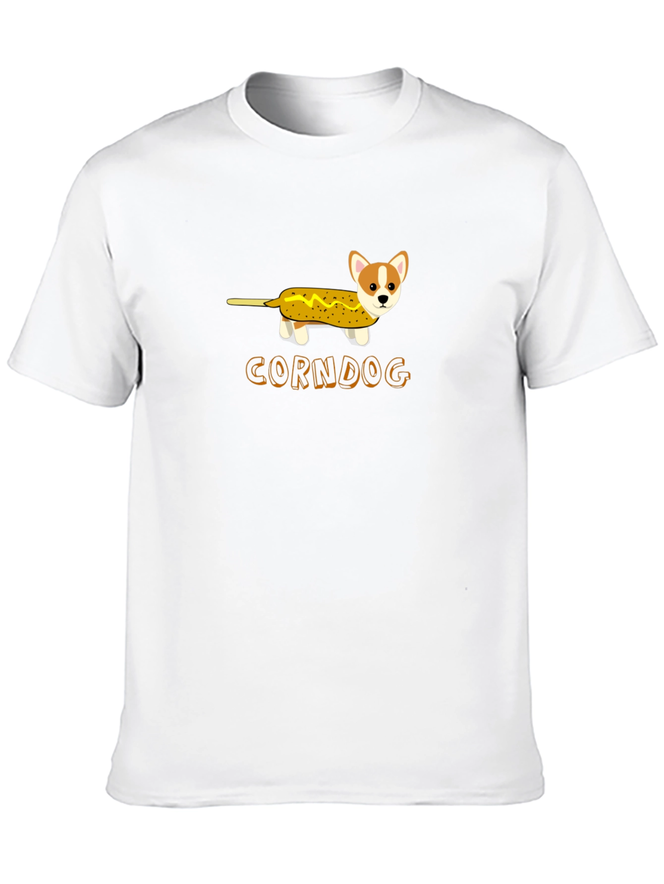Funny Corndog Corgi Black T-Shirt