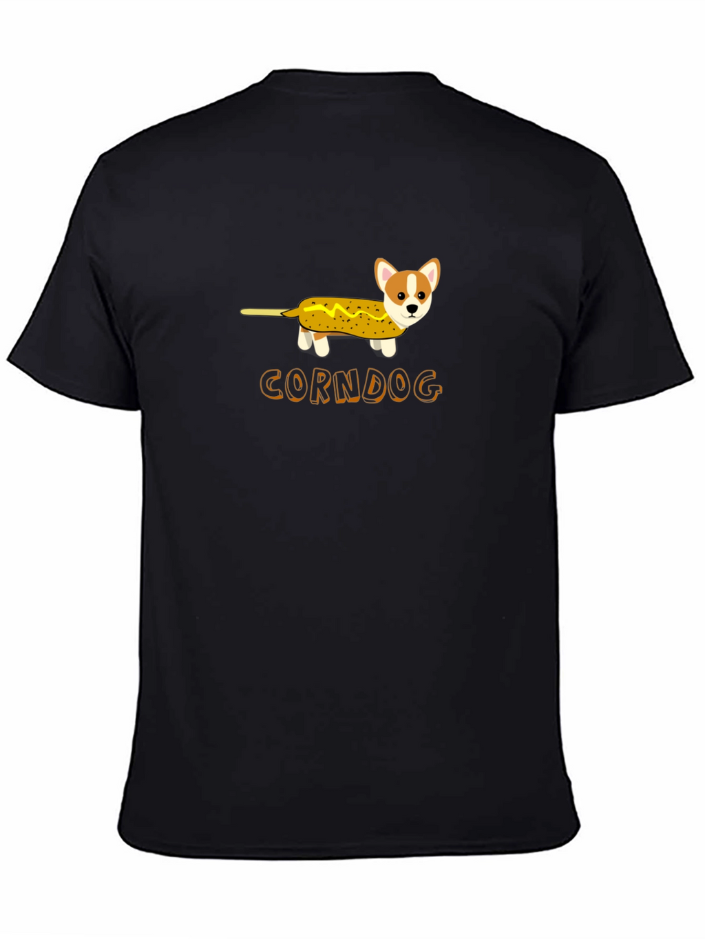 Funny Corndog Corgi Black T-Shirt