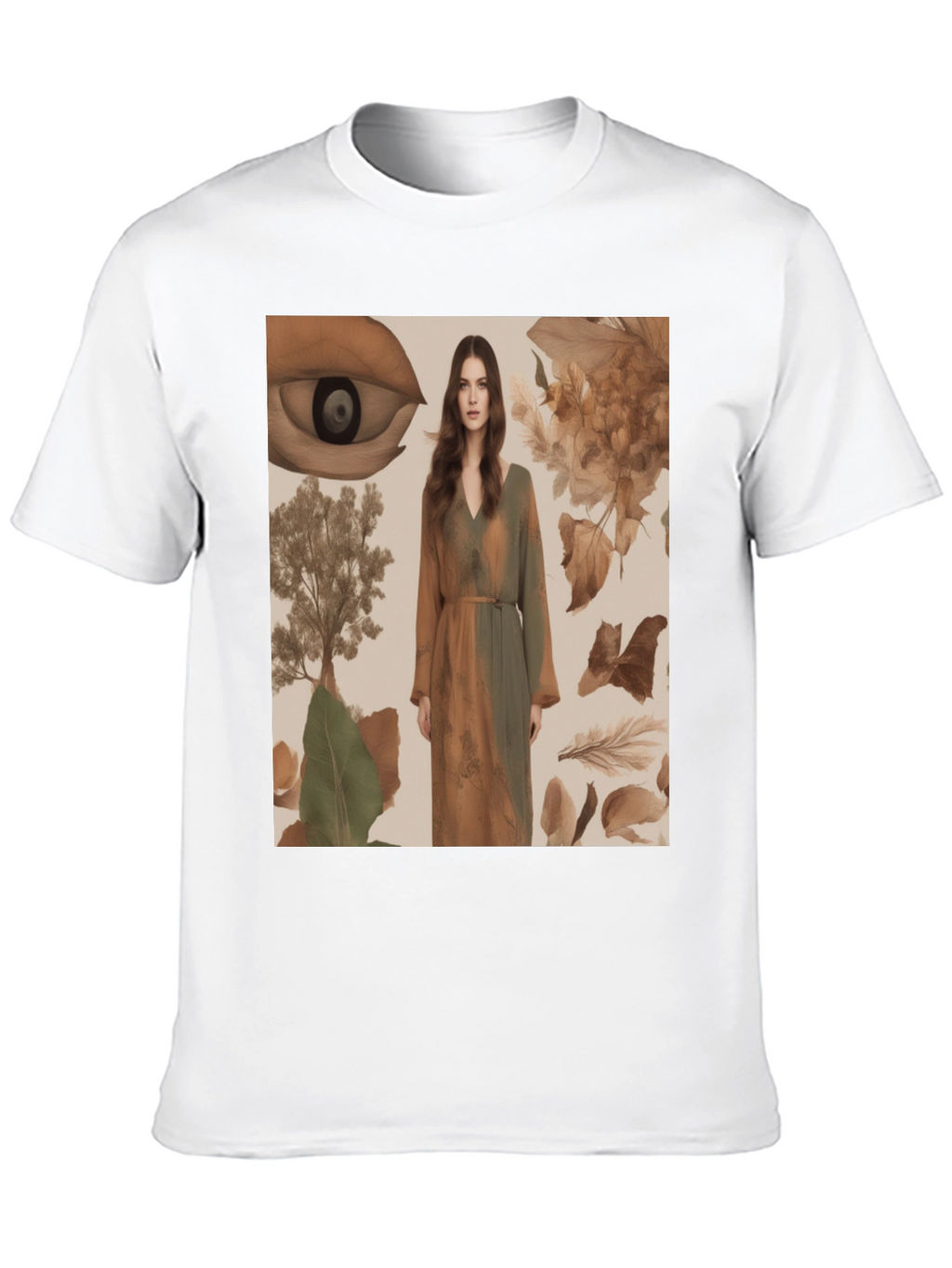 Artistic Eye & Nature Print Black T-Shirt