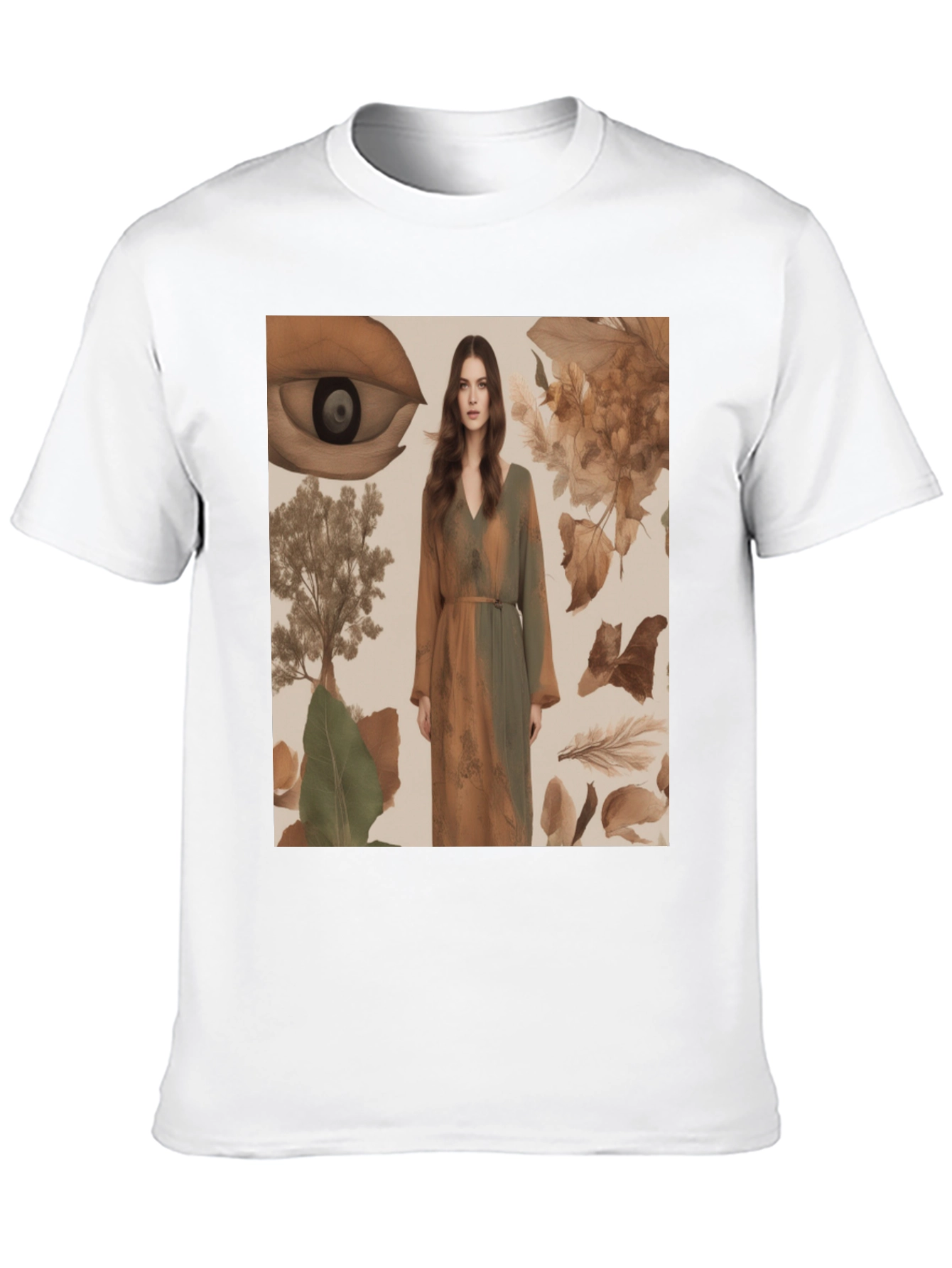 Artistic Eye & Nature Print Black T-Shirt