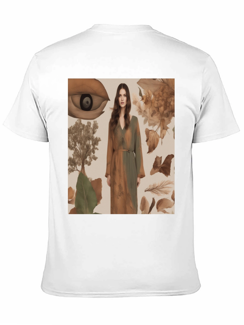 Artistic Eye & Nature Print Black T-Shirt