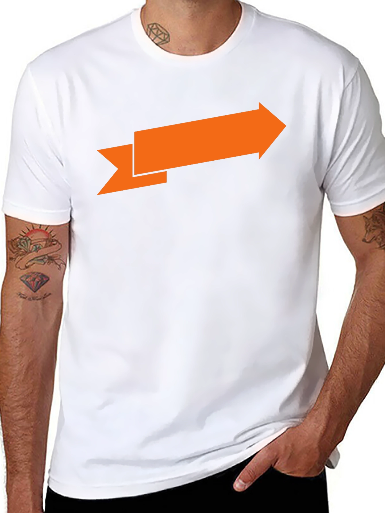 Arrow Graphic Tee - Black Cotton T-Shirt
