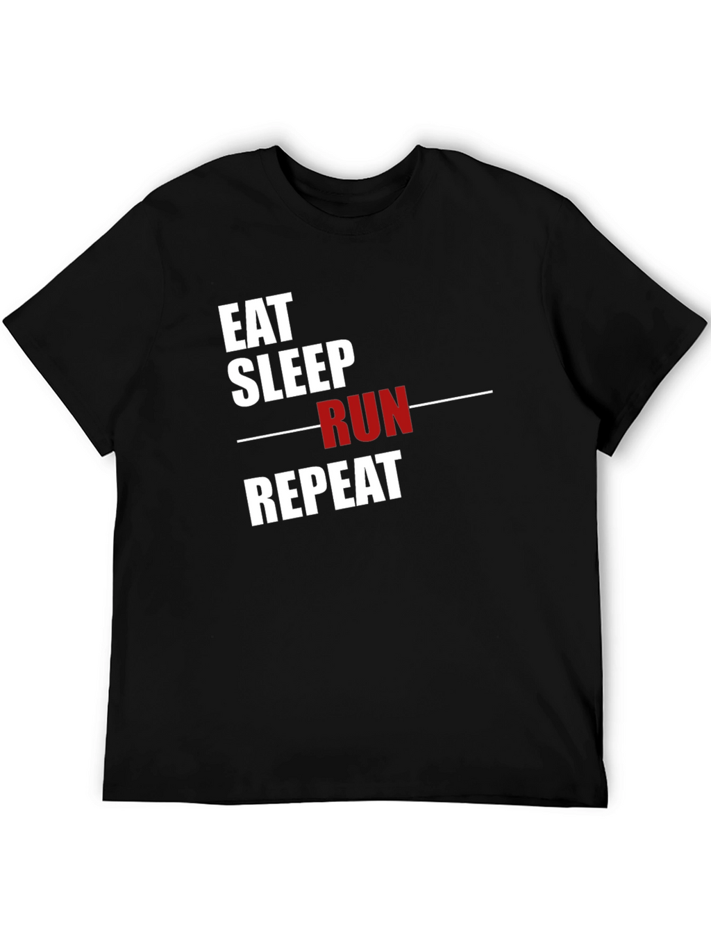 Eat Sleep Run Repeat Graphic T-Shirt - Black