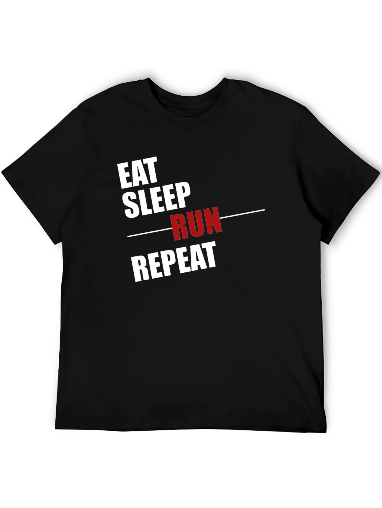 Eat Sleep Run Repeat Graphic T-Shirt - Black