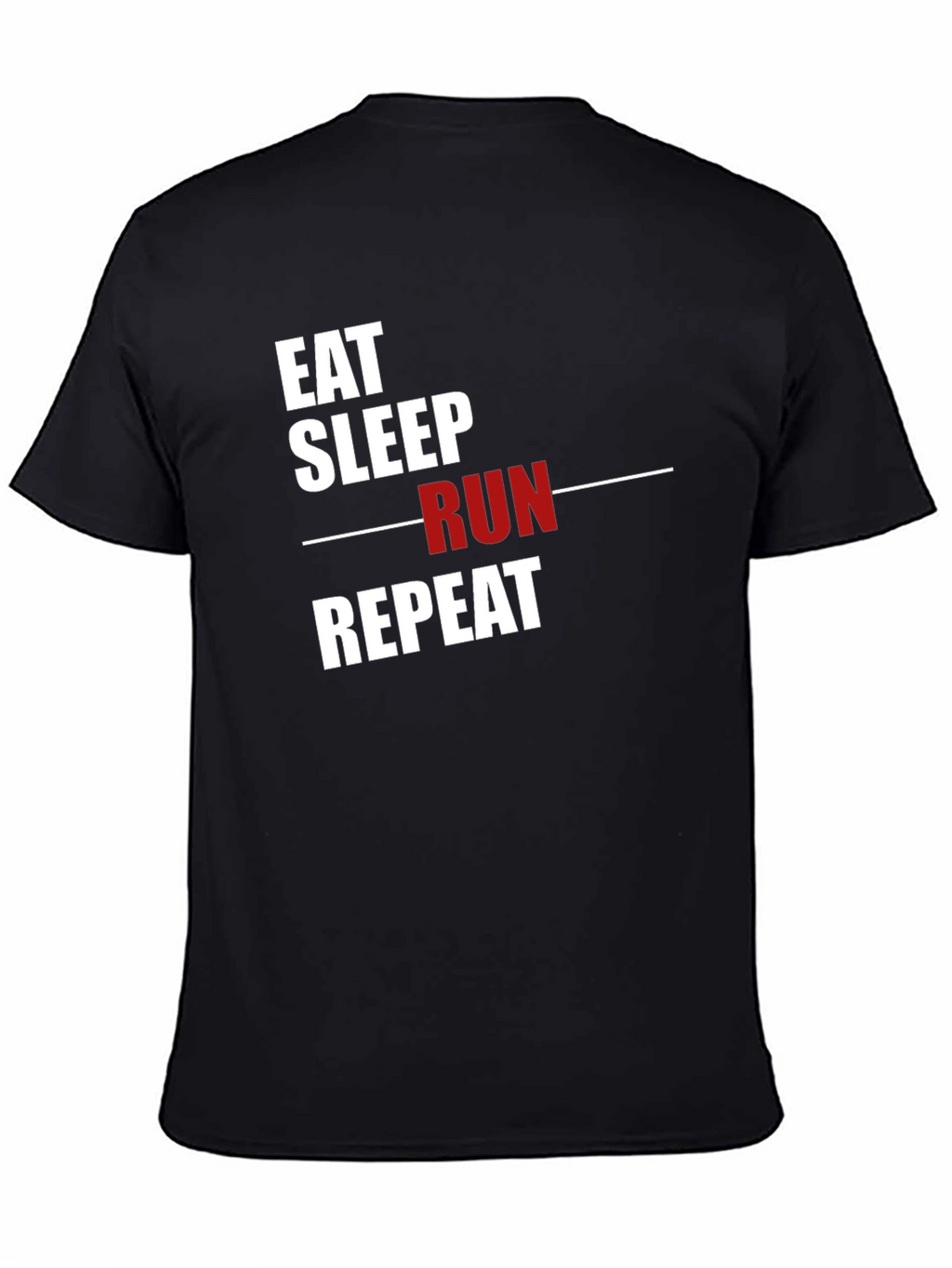Eat Sleep Run Repeat Graphic T-Shirt - Black