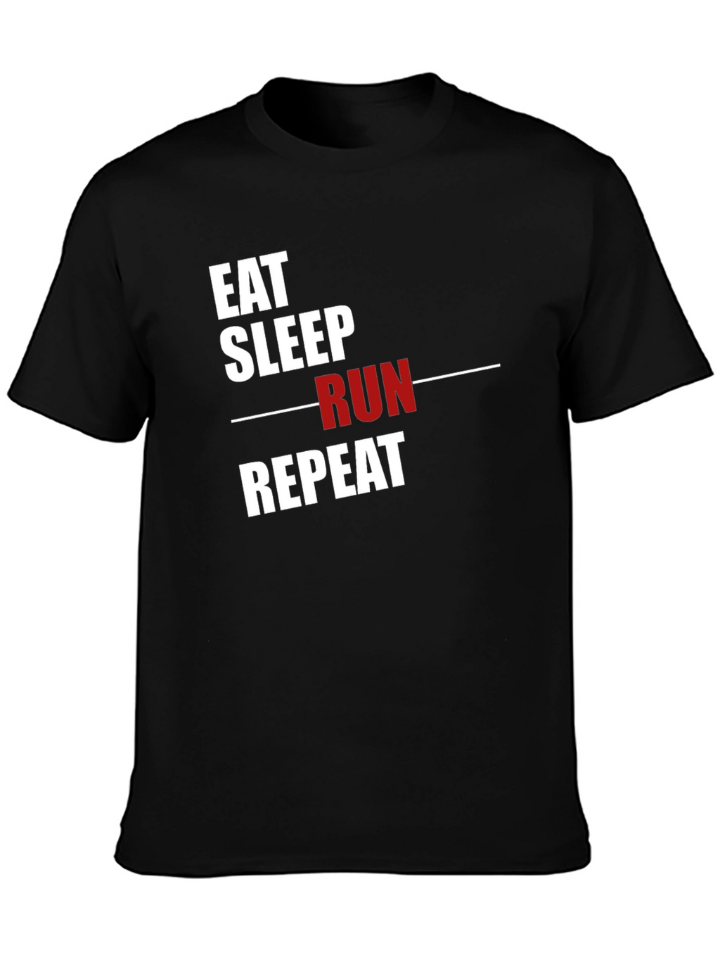 Eat Sleep Run Repeat Graphic T-Shirt - Black