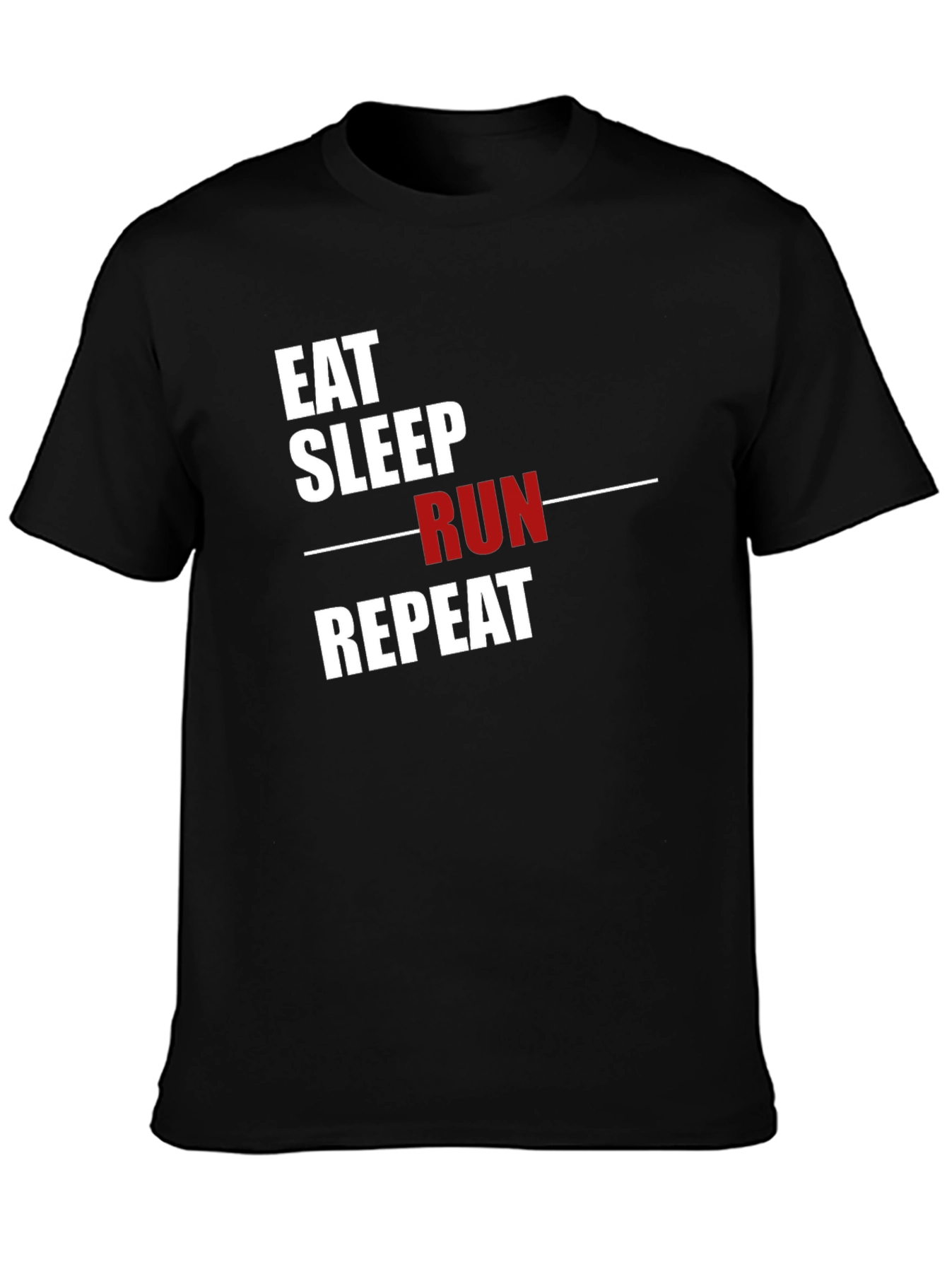 Eat Sleep Run Repeat Graphic T-Shirt - Black