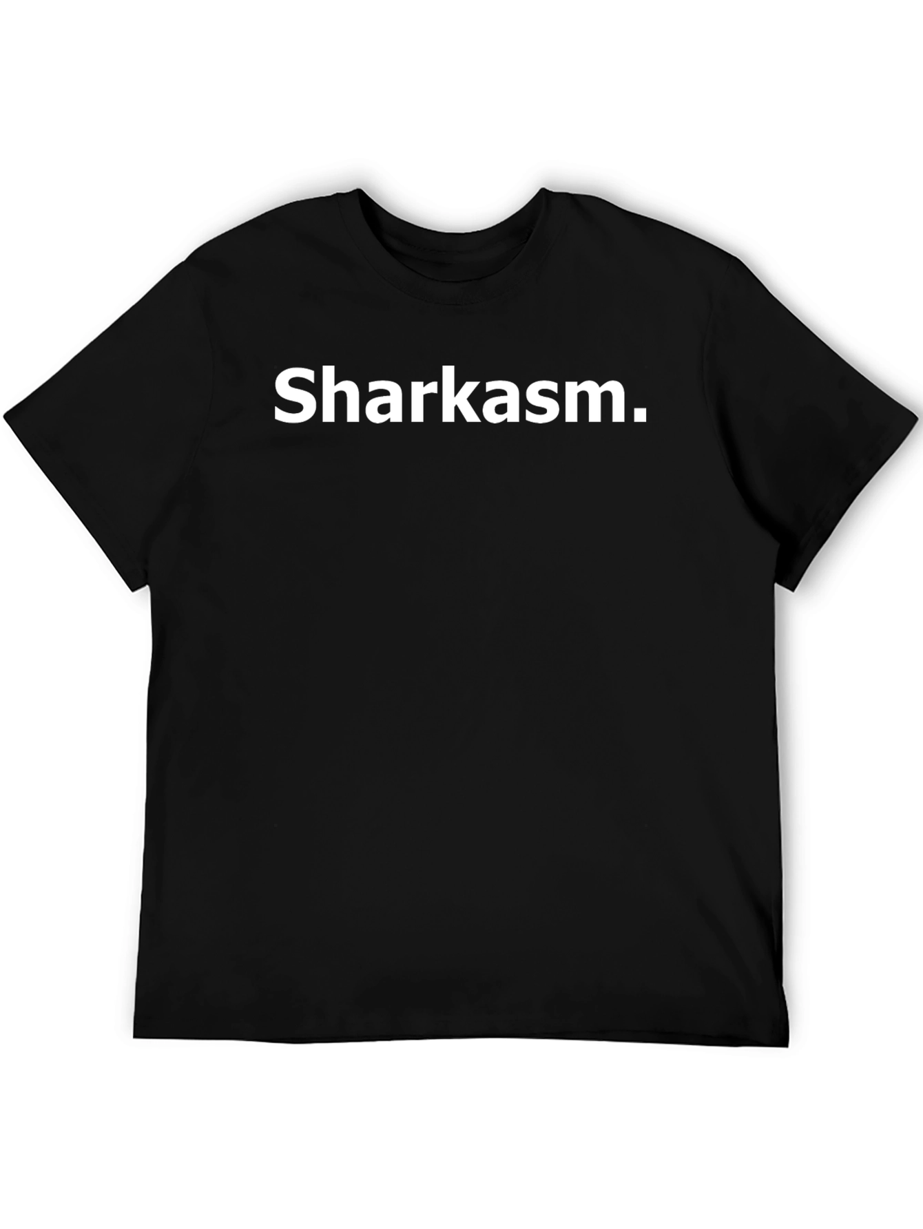 Sharkasm Black Graphic T-Shirt - Humorous Design