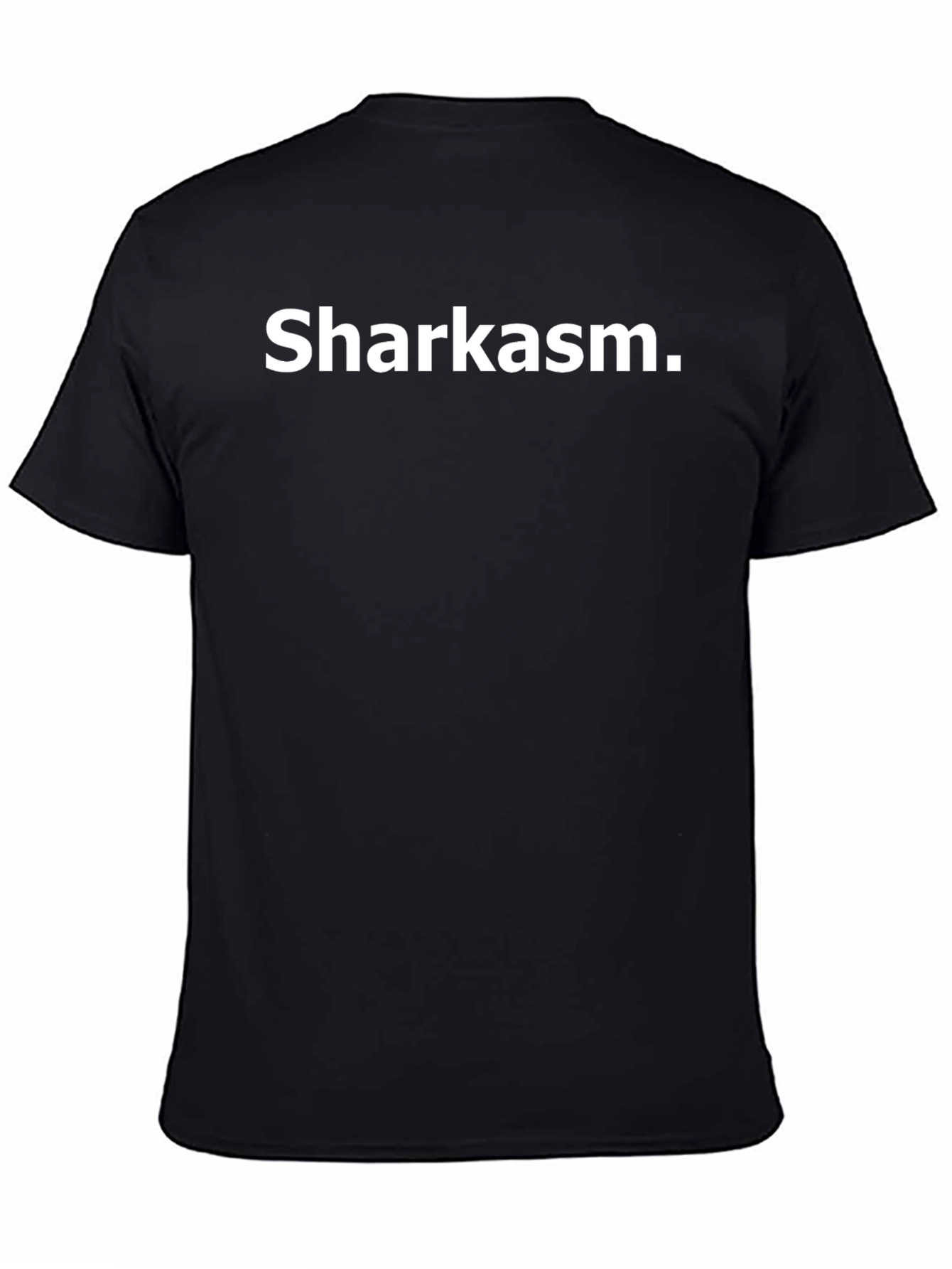 Sharkasm Black Graphic T-Shirt - Humorous Design