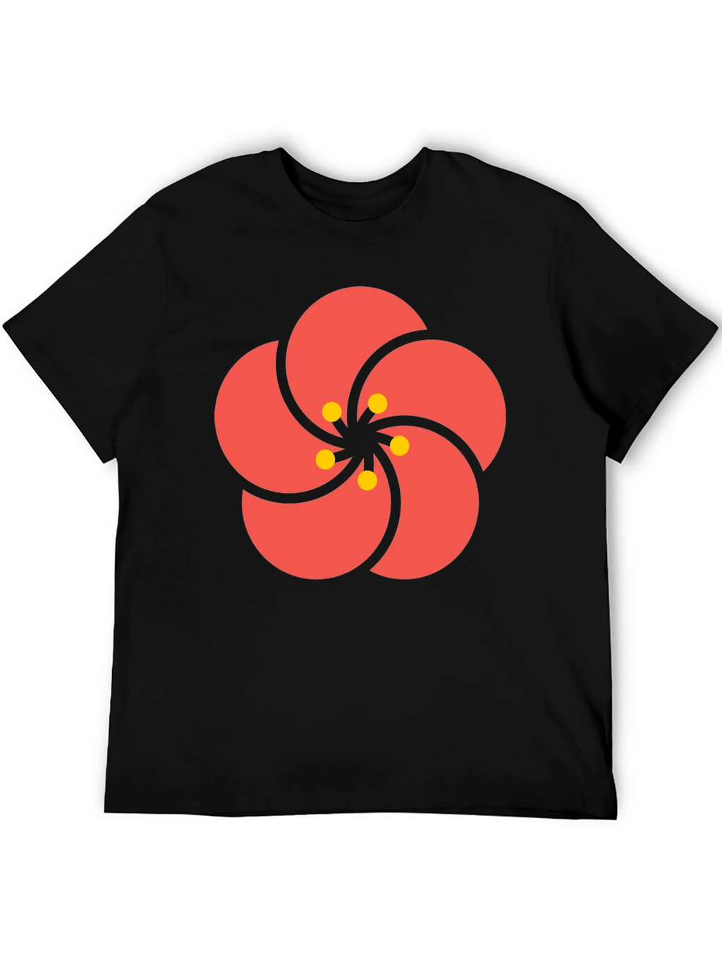 Stylish Black Tee with Floral Print