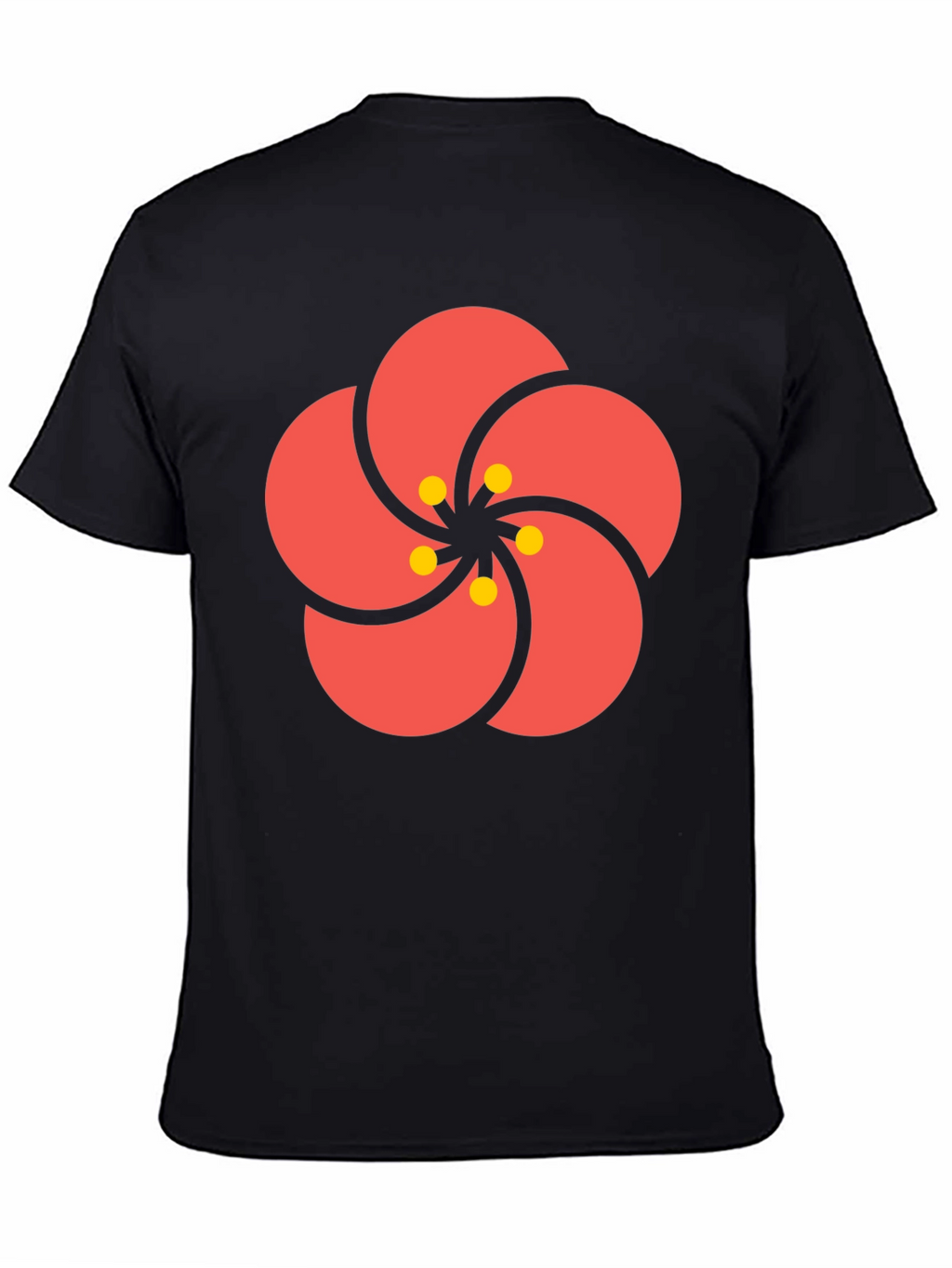 Stylish Black Tee with Floral Print