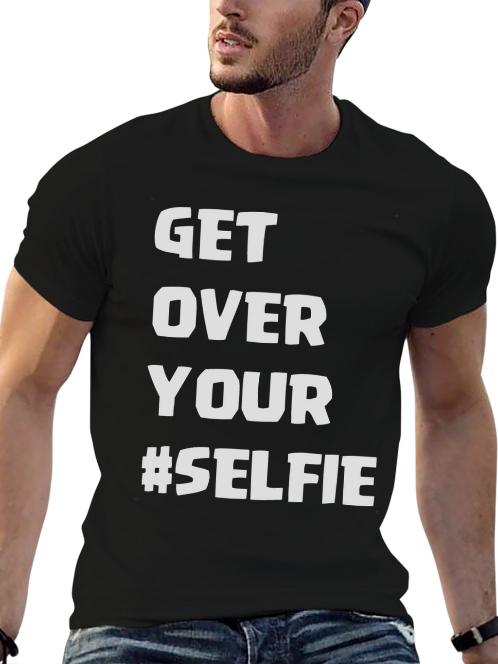 Get Over Your #Selfie Black T-Shirt