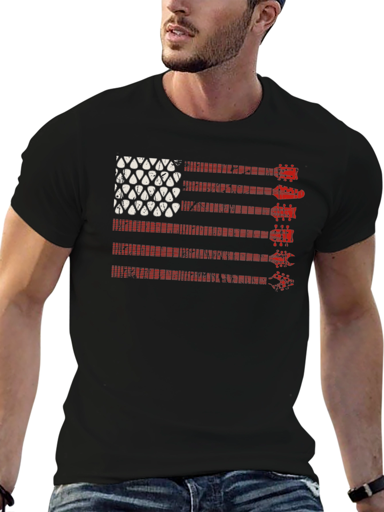 Guitar American Flag Graphic Tee - Musicians Pride