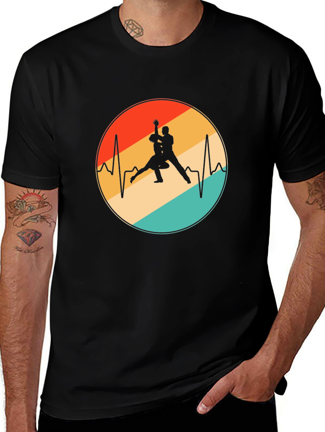 Retro Dance Heartbeat Graphic Tee