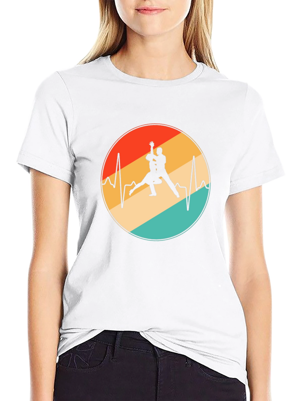 Retro Dance Heartbeat Graphic Tee