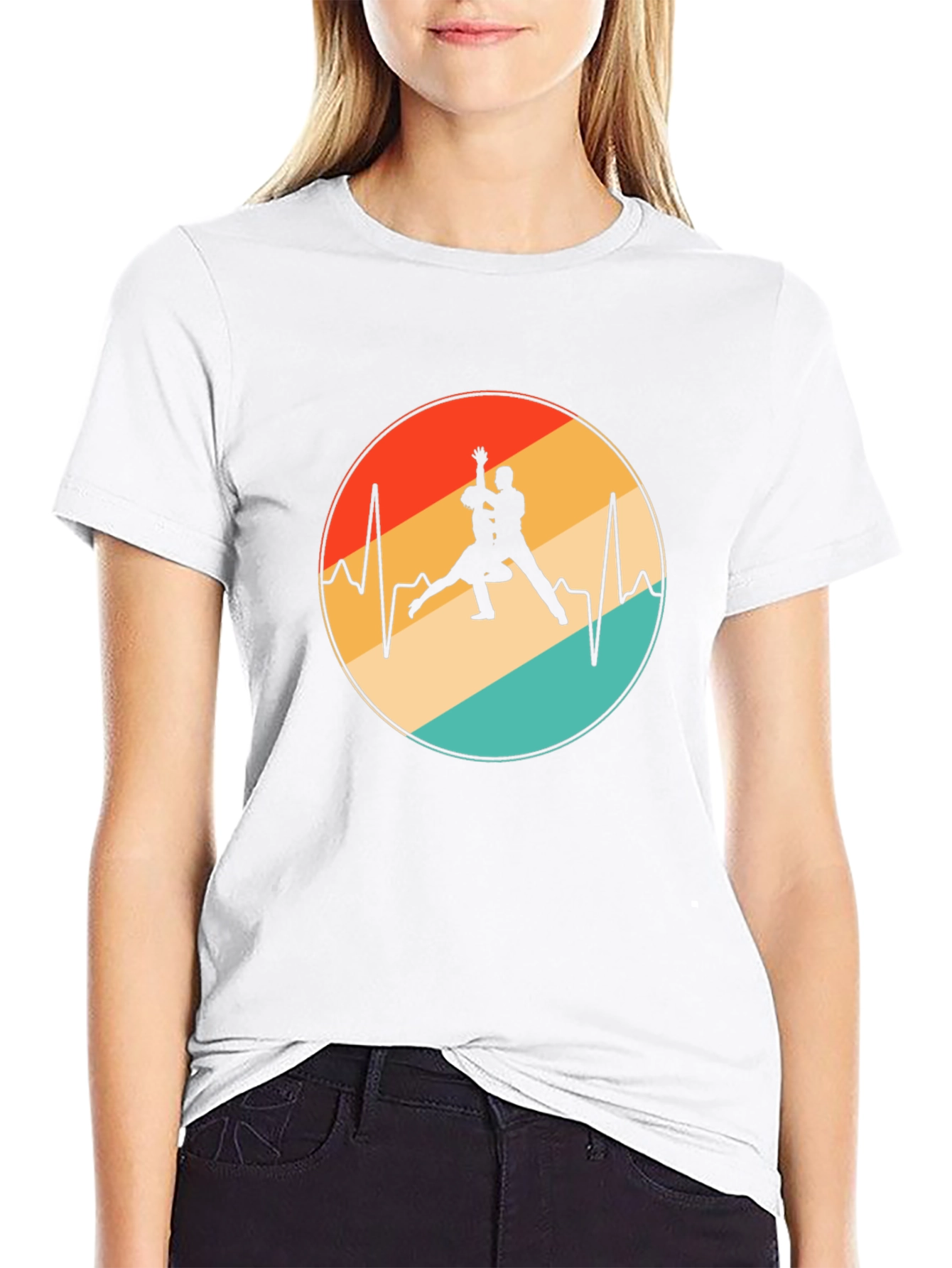 Retro Dance Heartbeat Graphic Tee