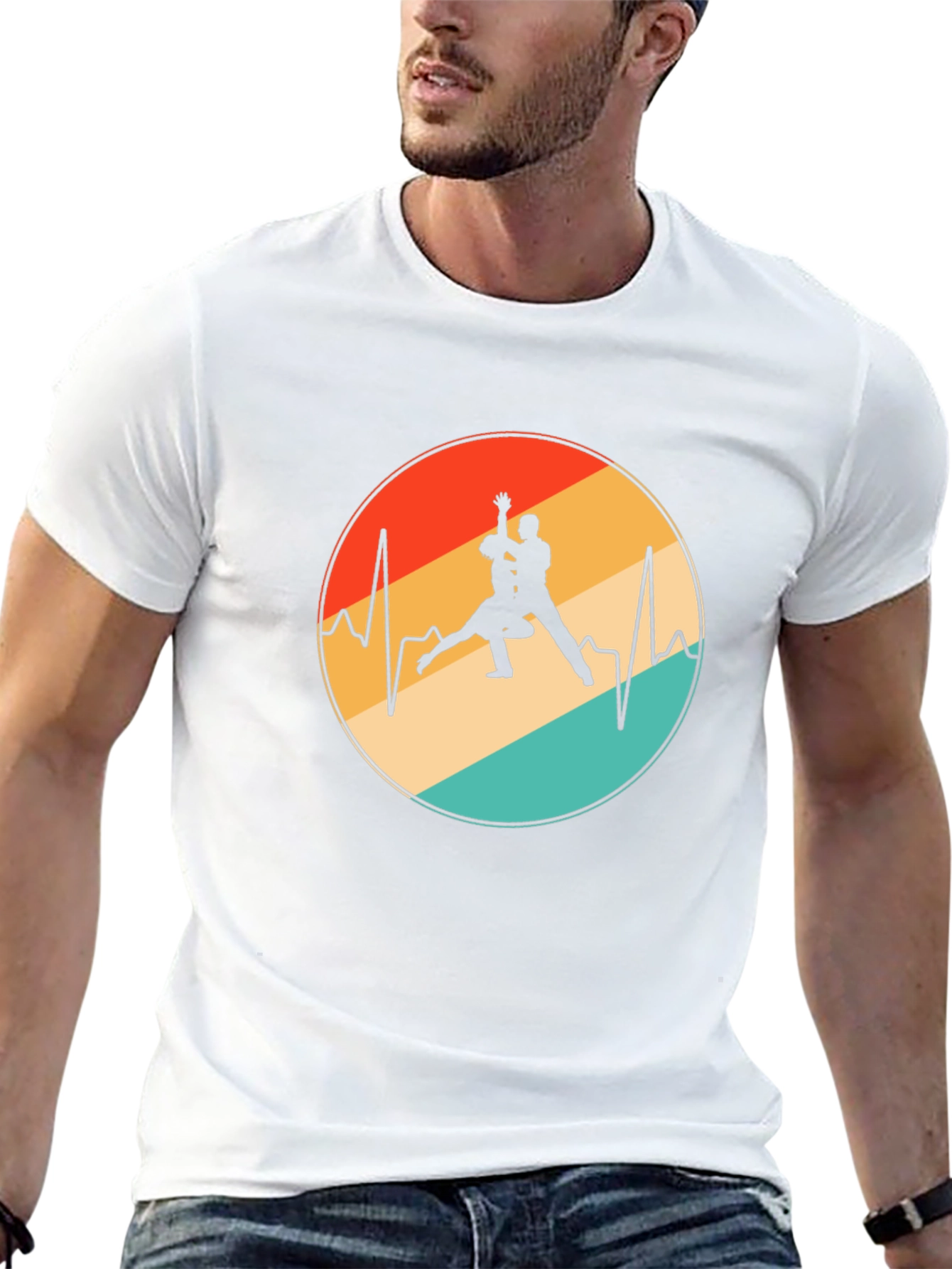 Retro Dance Heartbeat Graphic Tee
