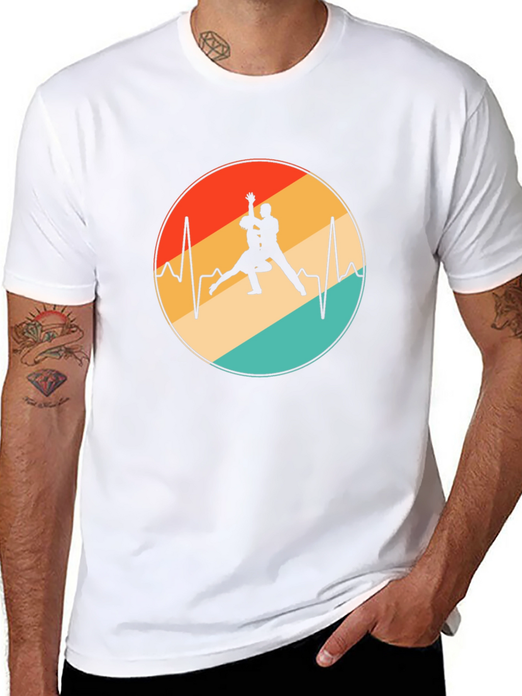 Retro Dance Heartbeat Graphic Tee