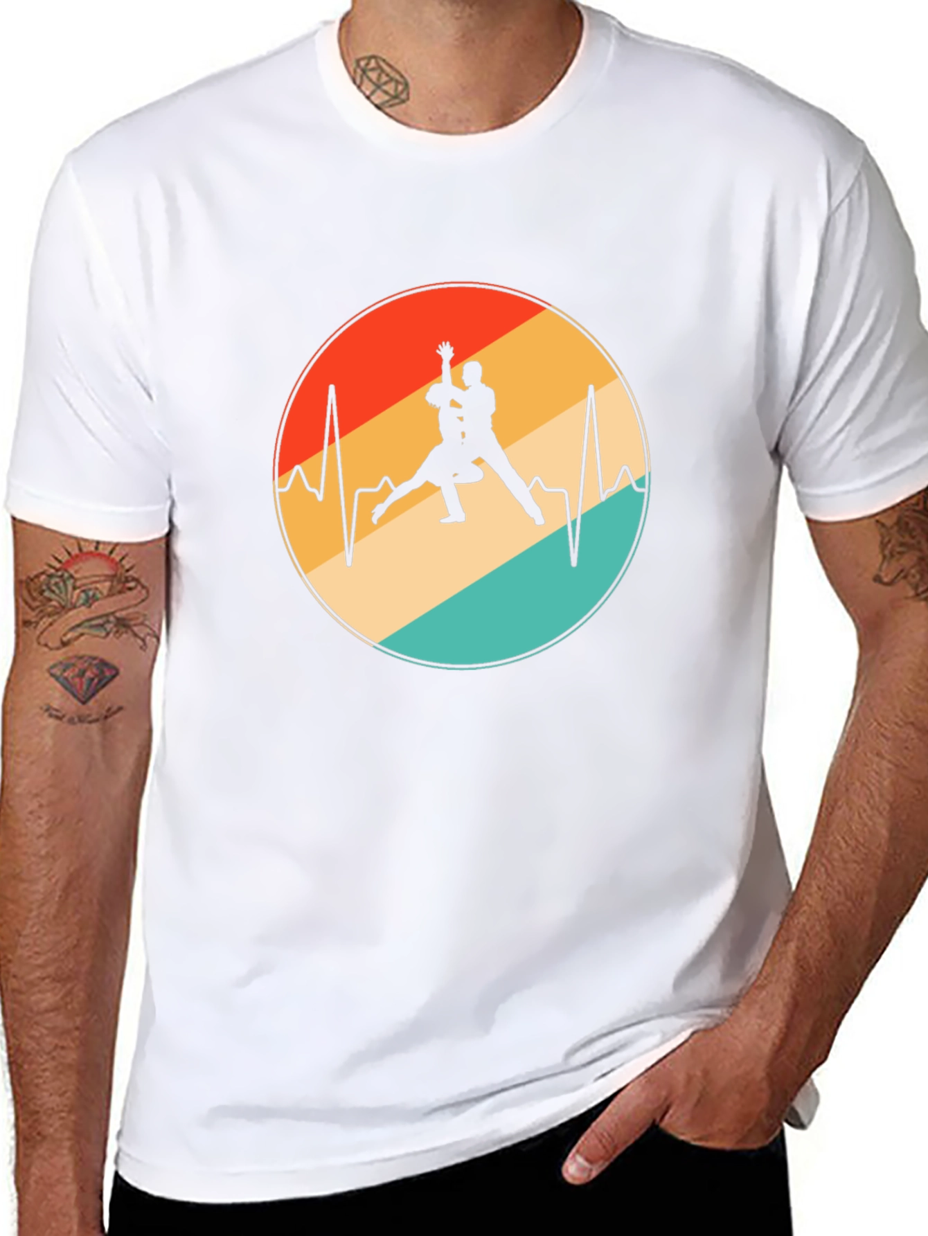 Retro Dance Heartbeat Graphic Tee