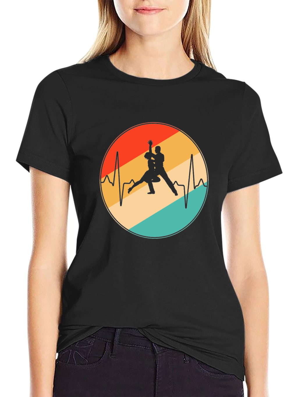 Retro Dance Heartbeat Graphic Tee