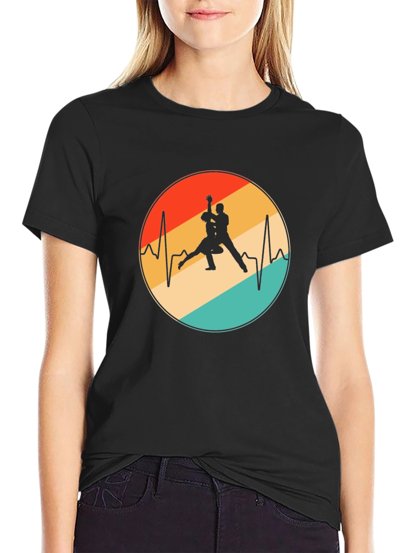 Retro Dance Heartbeat Graphic Tee
