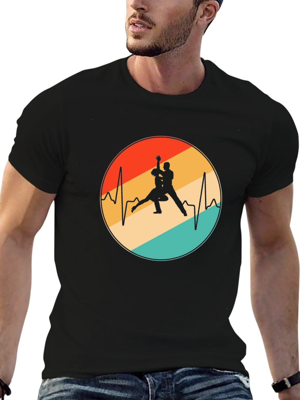 Retro Dance Heartbeat Graphic Tee