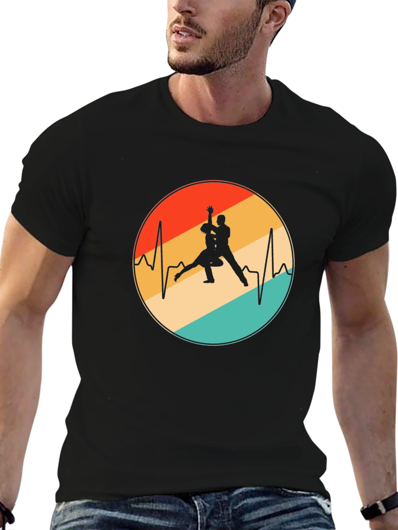 Retro Dance Heartbeat Graphic Tee