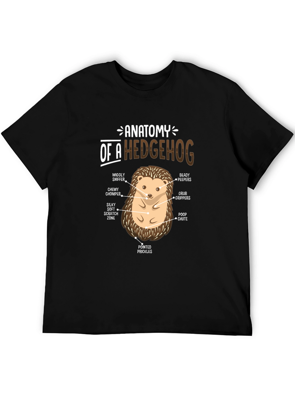 Anatomy of a Hedgehog Black T-Shirt