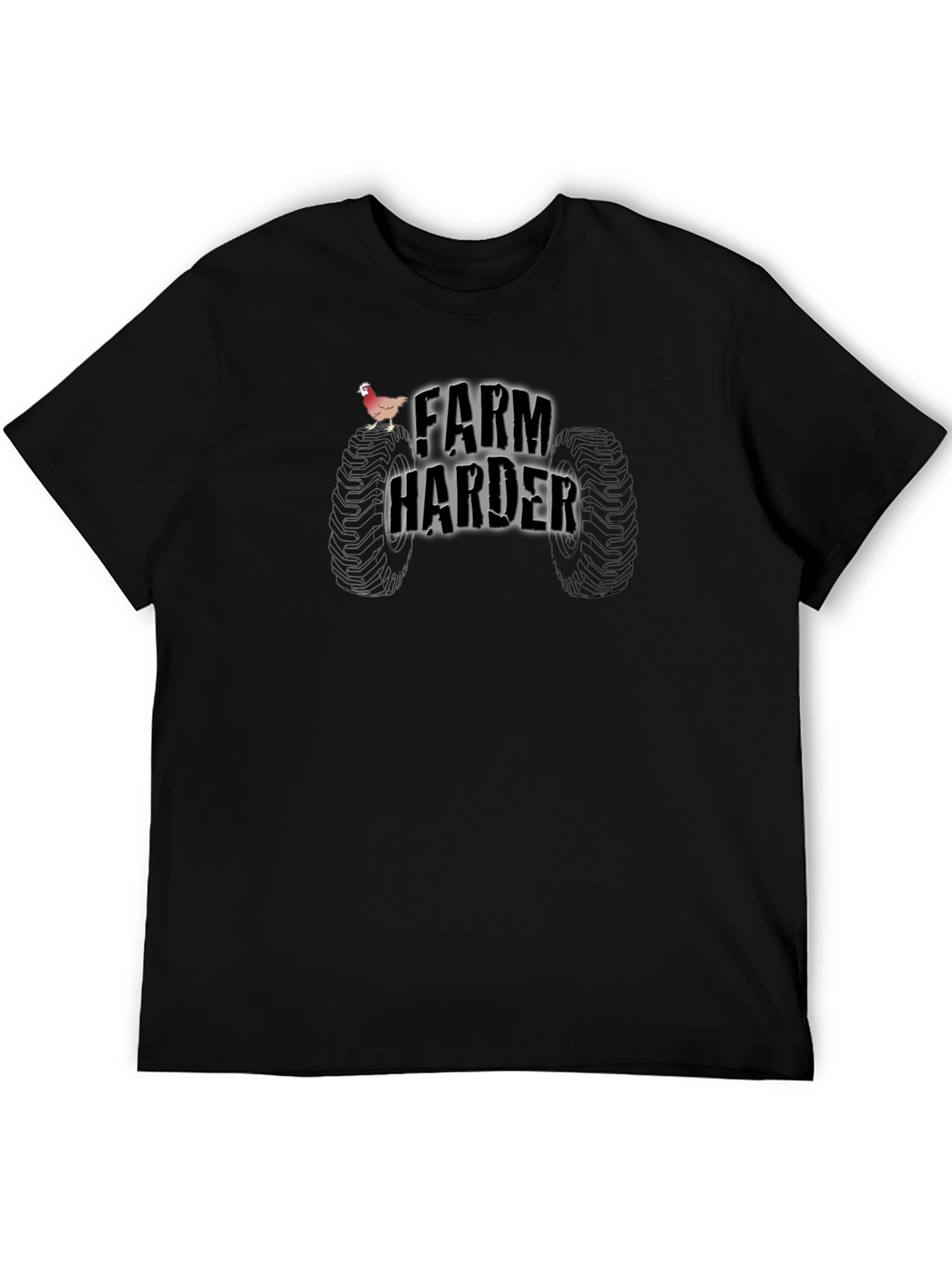 Farm Harder T-Shirt - Tractor Tire Design